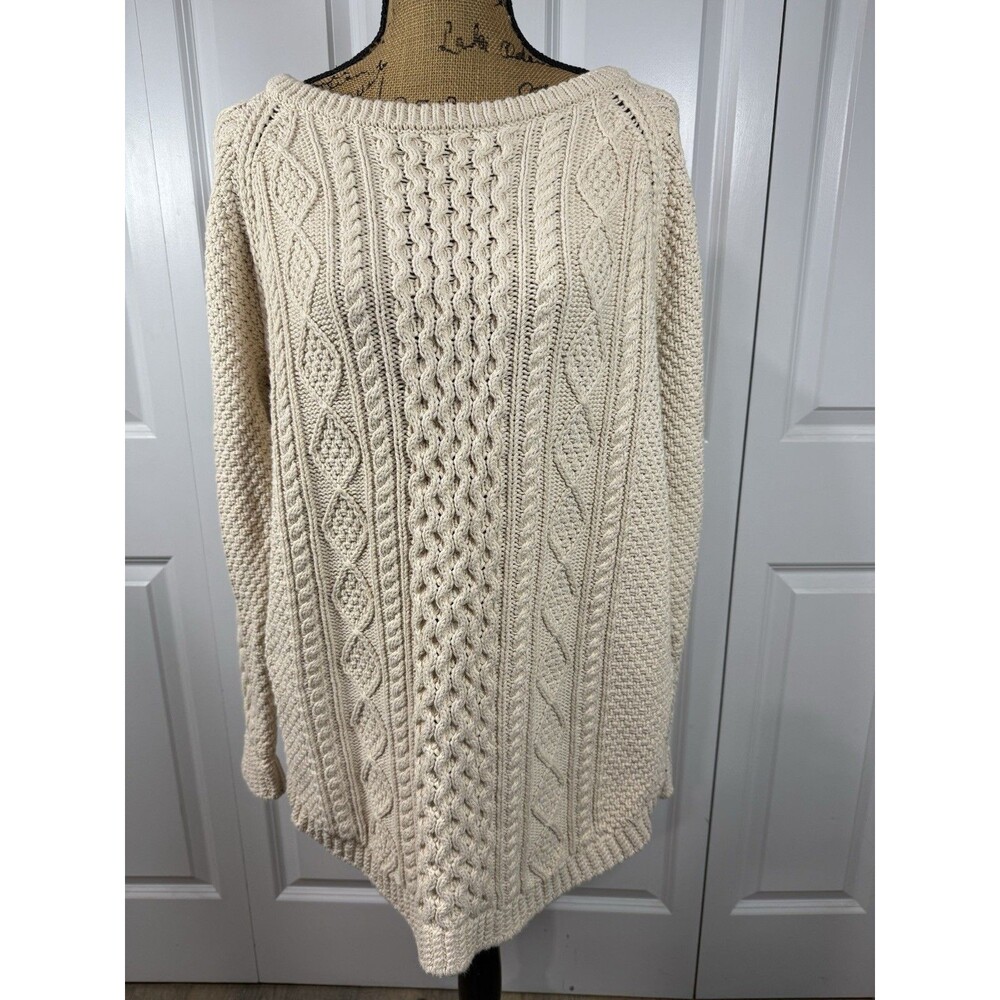 Womens LL Bean Signature Cable Knit Sweater L